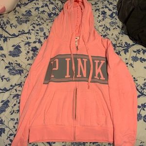Pink zip up sweatshirt